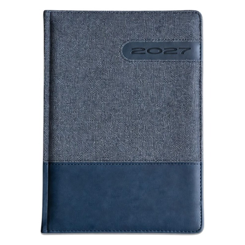 Ατζέντα ημερήσιο ημερολόγιο 2027 17x24 cm, μπλε navy εξώφυλλο με ανάγλυφο έτος