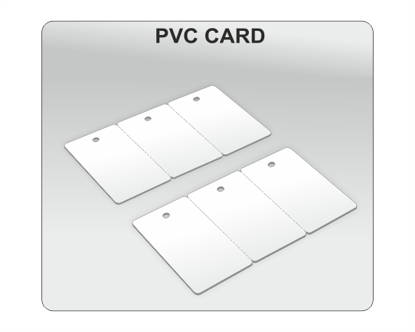 Σχέδιο τριπλέτας PVC με τρεις ενωμένες μικρές κάρτες με τρύπα για κλειδιά