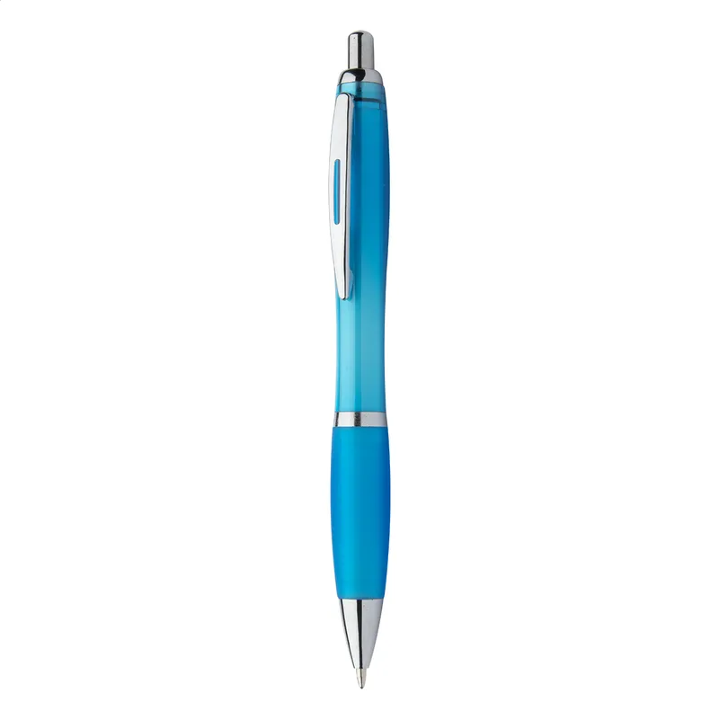 Στυλό με Ημιδιαφανή Κορμό και Χρωμιωμένα Μέρη σε χρώμα Ανοιχτό Μπλε. Εταιρικά Διαφημιστικά Δώρα | PERFECT advertising