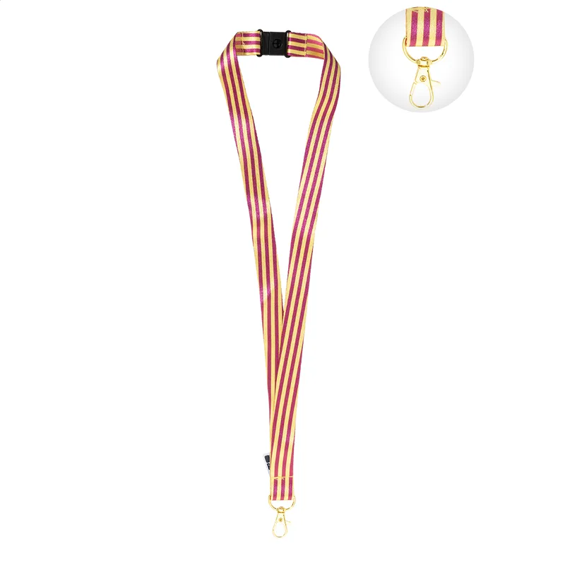 Ιμάντας/Κορδόνι Λαιμού (Lanyard) Sublimation RPET με Καραμπίνερ Shine Safe σε χρώμα Χρυσό. Εταιρικά Διαφημιστικά Δώρα | PERFECT advertising