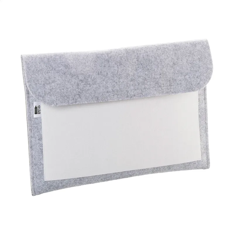 Θήκη Laptop RPET Felt με Πολύχρωμη Εκτύπωση στη Μπροστινή Τσέπη. Λεπτομέρεια Βέλκρο Κλεισίματος — Προωθητικά Προϊόντα | PERFECT advertising