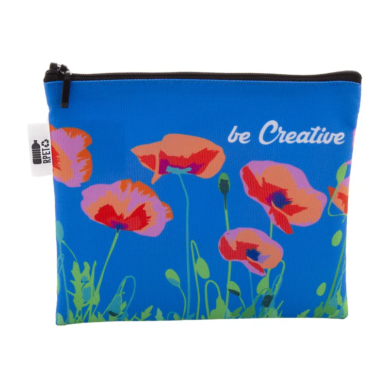 Νεσεσέρ Καλλυντικών RPET Sublimation με Φερμουάρ M σε χρώμα Μαύρο. Εταιρικά Διαφημιστικά Δώρα | PERFECT advertising