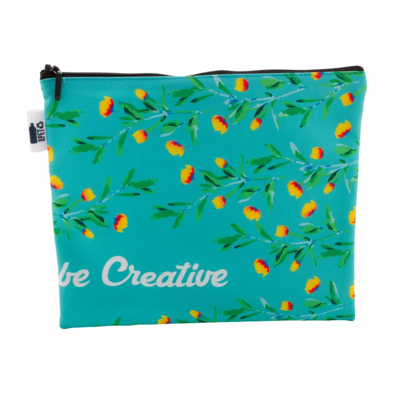 Νεσεσέρ Καλλυντικών RPET Sublimation με Φερμουάρ L σε χρώμα Μαύρο. Εταιρικά Διαφημιστικά Δώρα | PERFECT advertising