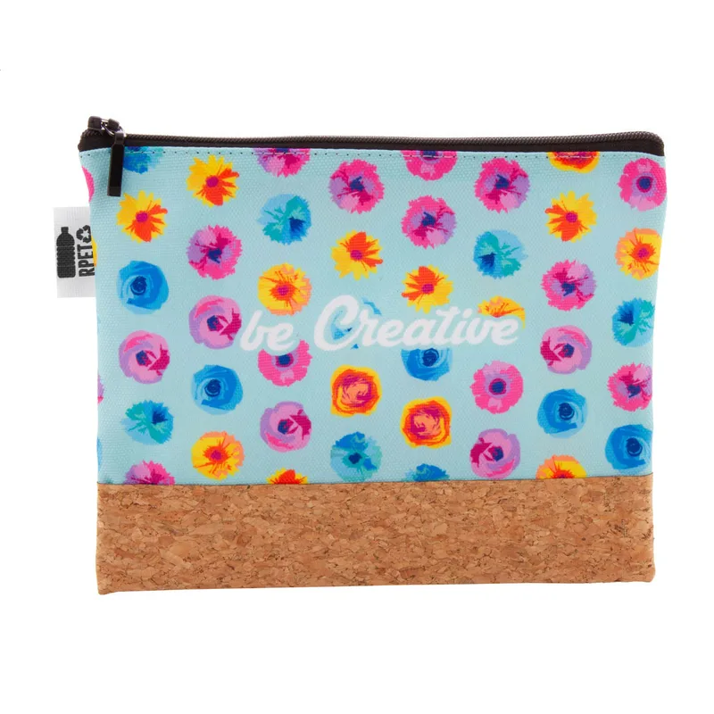 Νεσεσέρ Καλλυντικών RPET με Φελλό και Sublimation CreaBeauty Cork M σε χρώμα Μαύρο. Εταιρικά Διαφημιστικά Δώρα | PERFECT advertising