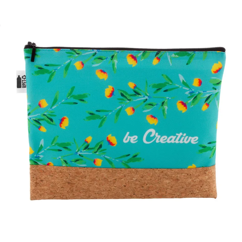 Νεσεσέρ Καλλυντικών RPET με Φελλό και Sublimation CreaBeauty Cork L σε χρώμα Μαύρο. Εταιρικά Διαφημιστικά Δώρα | PERFECT advertising