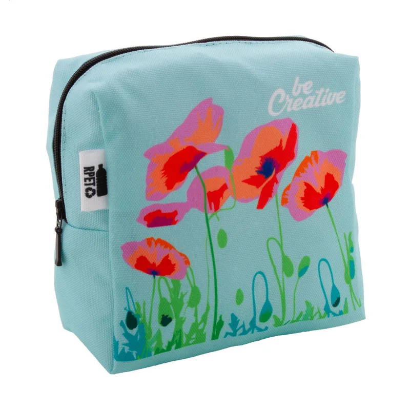 Νεσεσέρ Καλλυντικών RPET Τετράγωνο με Sublimation CreaBeauty Square M σε χρώμα Μαύρο. Εταιρικά Διαφημιστικά Δώρα | PERFECT advertising