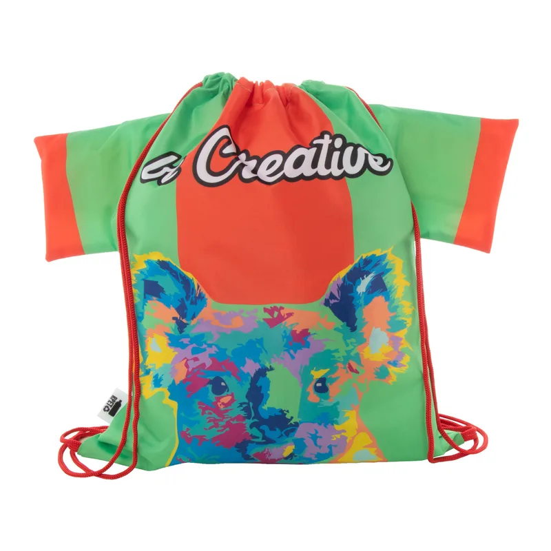 Τσάντα Πουγκί T-Shirt RPET σε χρώμα Κόκκινο. Εταιρικά Διαφημιστικά Δώρα | PERFECT advertising