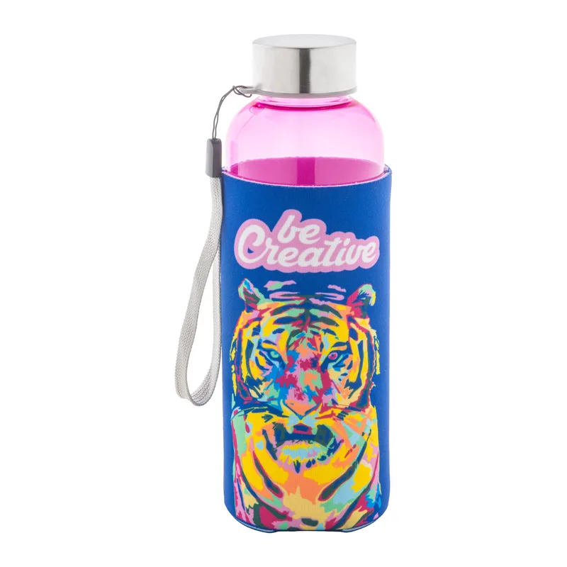 Μπουκάλι RPET με Κάλυμμα Νεοπρένιο 500ml σε χρώμα Ροζ. Εταιρικά Διαφημιστικά Δώρα | PERFECT advertising