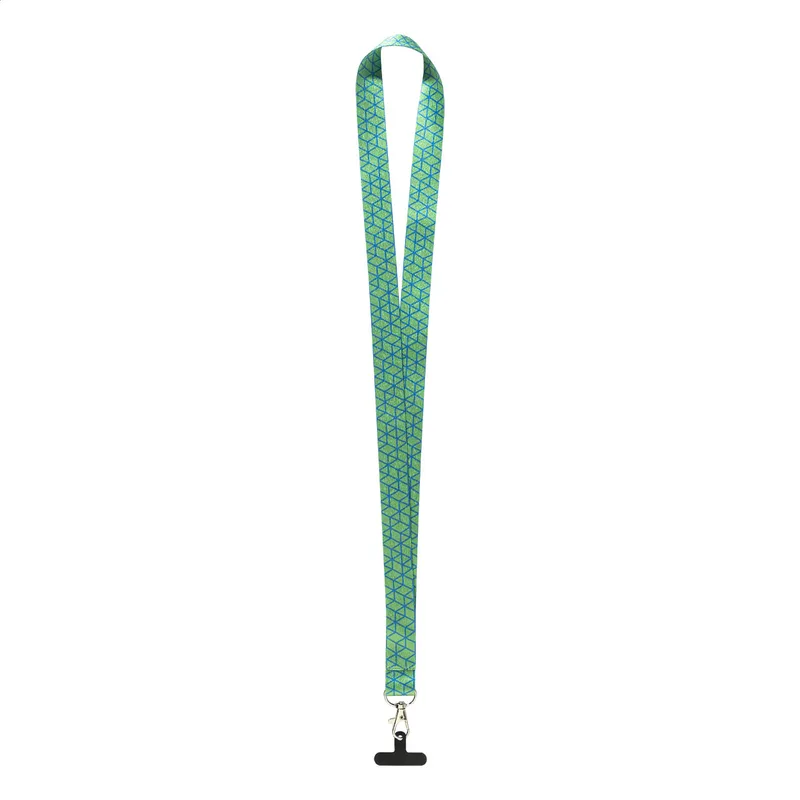 Κορδόνι Στήριξης Κινητού RPET με Καραμπίνερ (Lanyard) σε χρώμα Μαύρο. Εταιρικά Διαφημιστικά Δώρα | PERFECT advertising