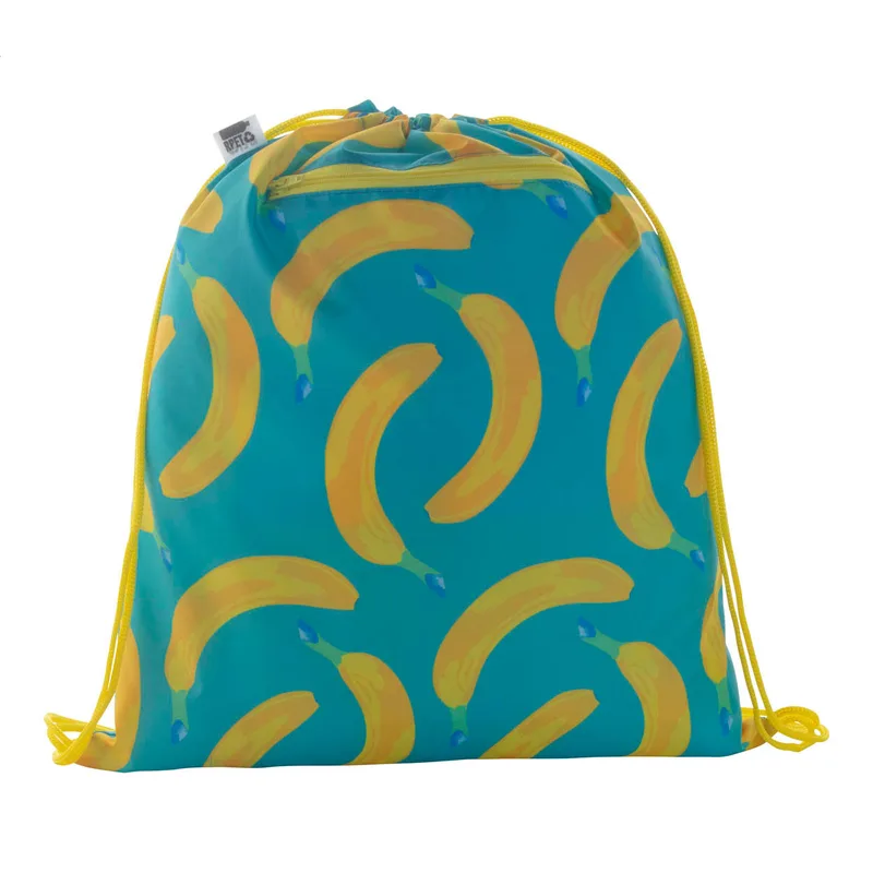 Τσάντα Πουγκί με Κορδόνι RPET Sublimation Zip σε χρώμα Κίτρινο. Εταιρικά Διαφημιστικά Δώρα | PERFECT advertising