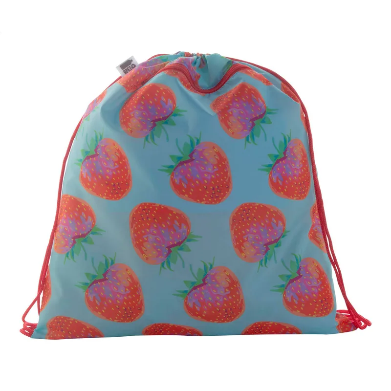 Τσάντα Πουγκί με Κορδόνι RPET Sublimation Zip σε χρώμα Κόκκινο. Εταιρικά Διαφημιστικά Δώρα | PERFECT advertising