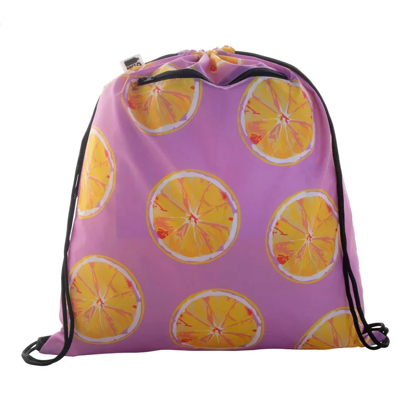 Τσάντα Πουγκί με Κορδόνι RPET Sublimation Zip σε χρώμα Μαύρο. Εταιρικά Διαφημιστικά Δώρα | PERFECT advertising