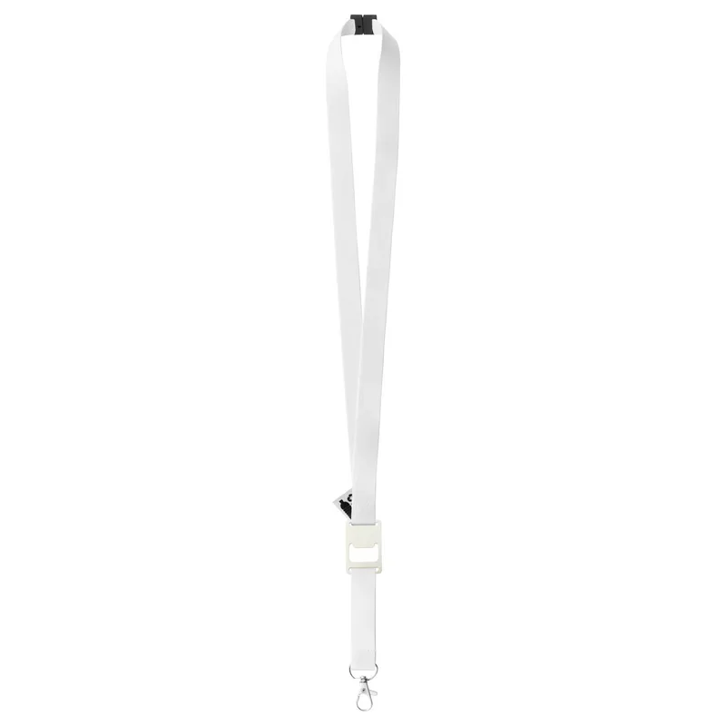 Διαφημιστικός Ιμάντας Λαιμού (Lanyard) Sublimation. Λεπτομέρεια Καραμπίνερ και Ανοιχτήρι Μπουκαλιών — Εκτύπωση Λογοτύπου | PERFECT advertising