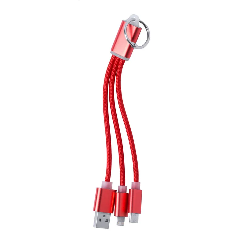 Καλώδιο Φορτιστή USB με Τρεις Υποδοχές micro USB, USB-C και Lightning. Εκτύπωση Λογοτύπου | PERFECT advertising