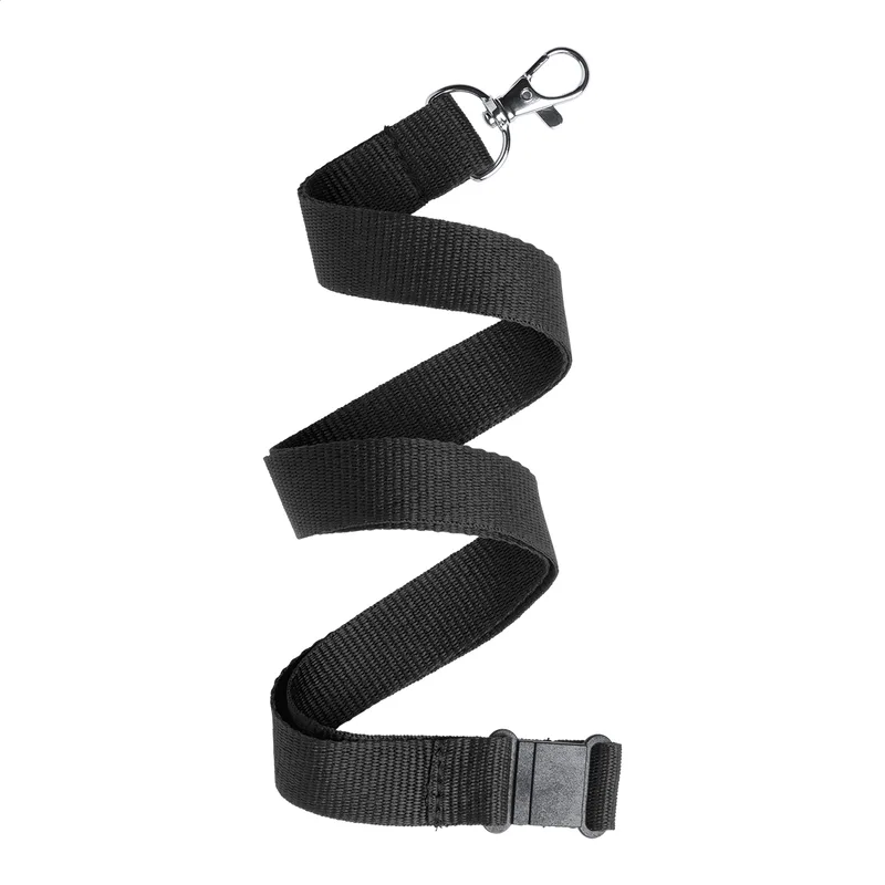 Ιμάντας Λαιμού (Lanyard) με Καραμπίνερ Savent σε χρώμα Μαύρο. Εταιρικά Διαφημιστικά Δώρα | PERFECT advertising