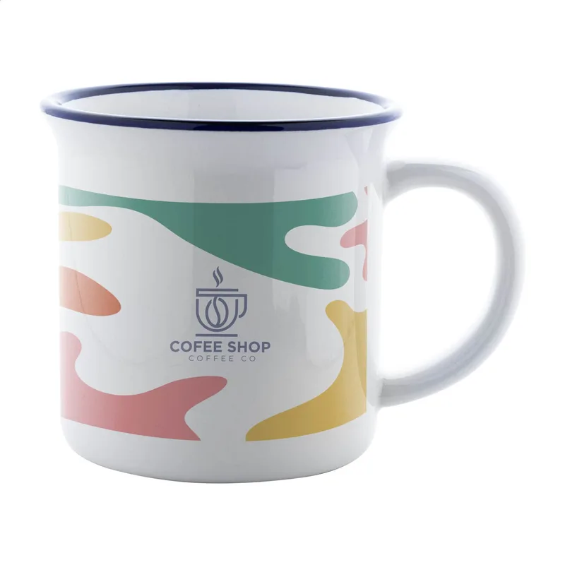 Κούπα Vintage Sublimation με Χρωματιστό Χείλος σε χρώμα Μπλε. Εταιρικά Διαφημιστικά Δώρα | PERFECT advertising