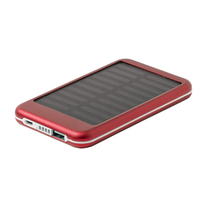 Power Bank Αλουμινίου με Ηλιακό Φορτιστή. Λεπτομέρεια Επιφάνειας Εκτύπωσης — Εκτύπωση Λογοτύπου σε Εταιρικά Δώρα | PERFECT advertising