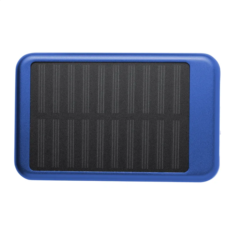 Power Bank Ηλιακής Φόρτισης Αλουμίνιο 4000 mAh σε χρώμα Μπλε. Εταιρικά Διαφημιστικά Δώρα | PERFECT advertising