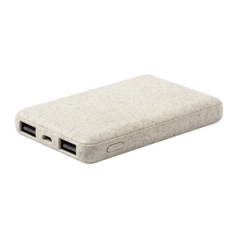 Διαφημιστικό Power Bank Οικολογικό από Άχυρο Σιταριού 5000 mAh. Εταιρικά Διαφημιστικά Δώρα με Εκτύπωση Λογοτύπου | PERFECT advertising