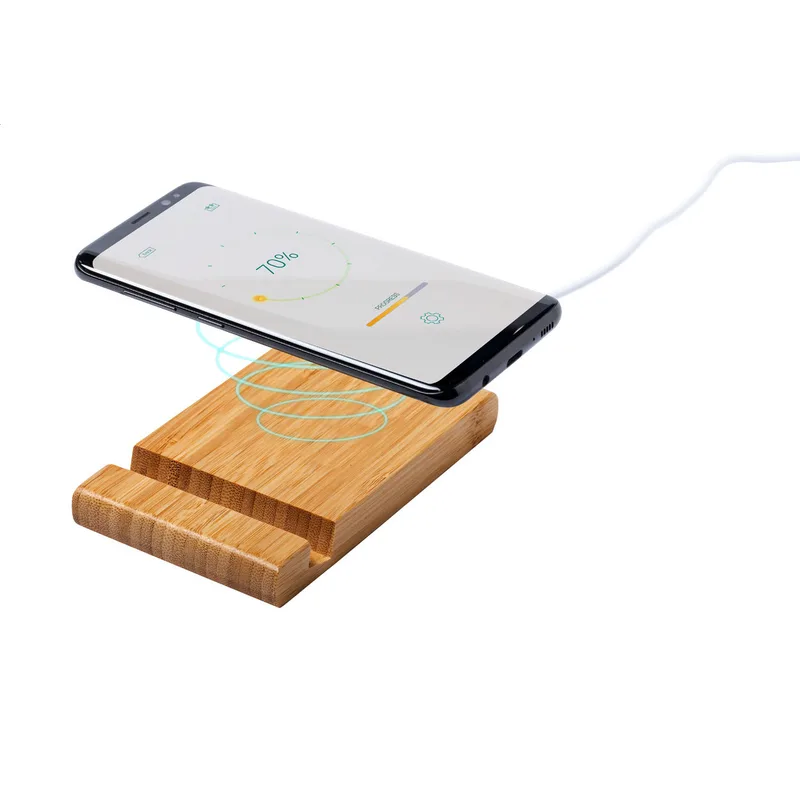 Βάση Κινητού Bamboo με Καλώδιο USB. Εκτύπωση Λογοτύπου σε Εταιρικά Δώρα Γραφείου | PERFECT advertising