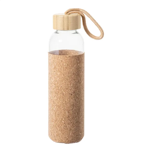 Γυάλινο Μπουκάλι με Διαφήμιση 500ml — Φυσικός Φελλός και Καπάκι Μπαμπού. Εταιρικά Προωθητικά Δώρα | PERFECT advertising