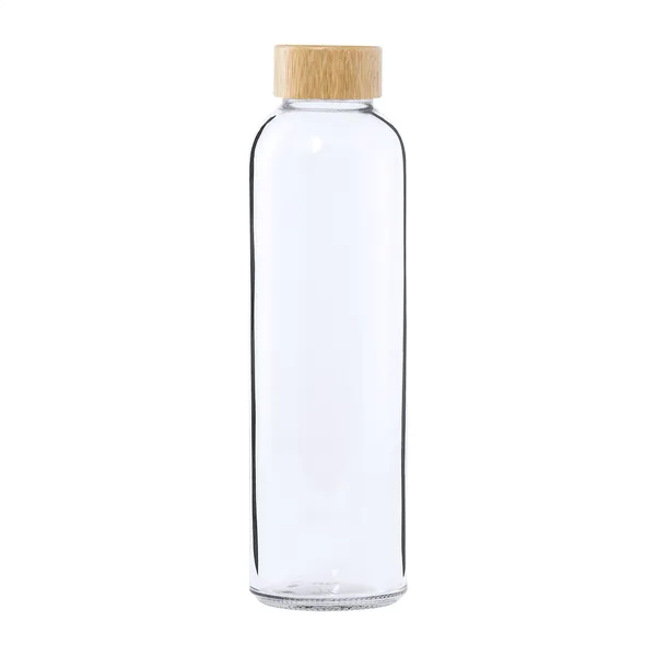 Γυάλινο Μπουκάλι με Διαφήμιση 500ml — Καπάκι Μπαμπού. Εταιρικά Διαφημιστικά Δώρα με Εκτύπωση Λογοτύπου | PERFECT advertising
