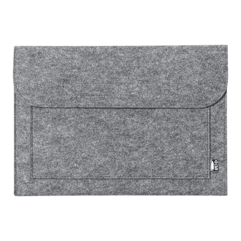 Θήκη Laptop RPET Felt — Λεπτομέρεια Ετικέτας RPET. Εκτύπωση Λογοτύπου σε Οικολογικό Αξεσουάρ | PERFECT advertising