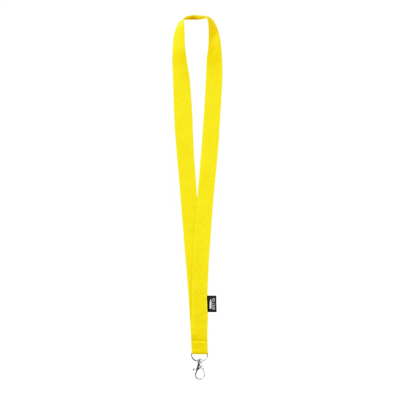 Ιμάντας Λαιμού (Lanyard) RPET με Καραμπίνερ Larpet σε χρώμα Κίτρινο. Εταιρικά Διαφημιστικά Δώρα | PERFECT advertising