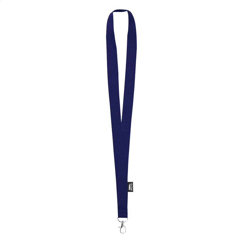 Ιμάντας Λαιμού (Lanyard) RPET με Καραμπίνερ Larpet σε χρώμα Σκούρο Μπλε. Εταιρικά Διαφημιστικά Δώρα | PERFECT advertising