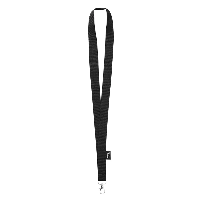 Ιμάντας Λαιμού (Lanyard) RPET με Καραμπίνερ Larpet σε χρώμα Μαύρο. Εταιρικά Διαφημιστικά Δώρα | PERFECT advertising