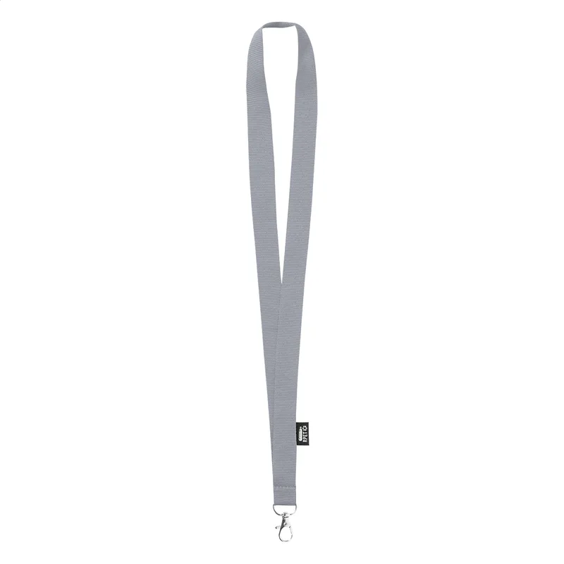 Ιμάντας Λαιμού (Lanyard) RPET με Καραμπίνερ Larpet σε χρώμα Γκρι Τέφρας. Εταιρικά Διαφημιστικά Δώρα | PERFECT advertising