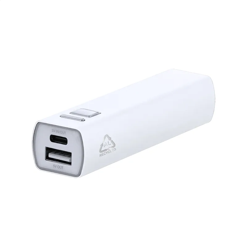 Διαφημιστικό Power Bank Αλουμίνιο 2600 mAh από Ανακυκλωμένο Αλουμίνιο. Εκτύπωση Λογοτύπου σε Εταιρικά Δώρα Τεχνολογίας | PERFECT advertising