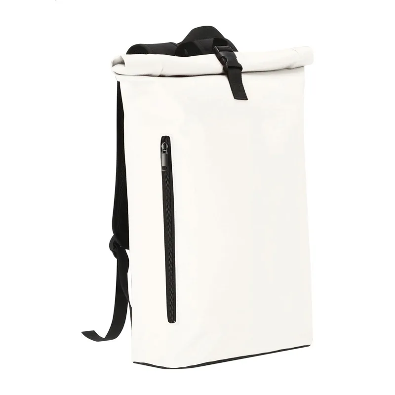 Διαφημιστικό Σακίδιο Πλάτης PU Δέρμα Rolltop με Αγκράφα. Εκτύπωση Λογοτύπου — Εταιρικά Διαφημιστικά Δώρα | PERFECT advertising