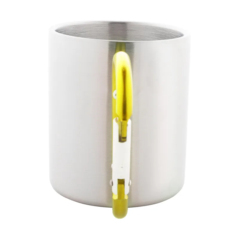 Κούπα Ανοξείδωτου Ατσαλιού 200 ml. Λεπτομέρεια Λαβής Καραμπίνερ — Εκτύπωση Λογοτύπου | PERFECT advertising
