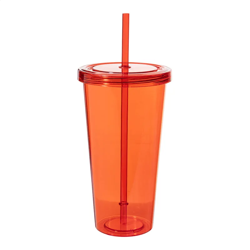Ποτήρι με Καλαμάκι 750ml σε χρώμα Κόκκινο. Εταιρικά Διαφημιστικά Δώρα | PERFECT advertising