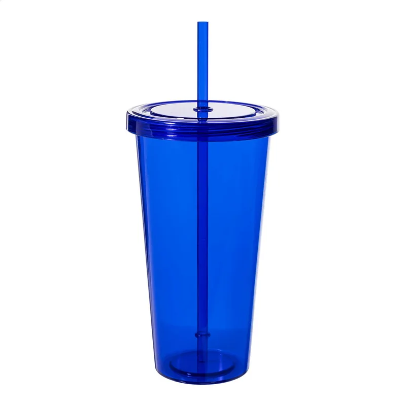 Ποτήρι με Καλαμάκι 750ml σε χρώμα Μπλε. Εταιρικά Διαφημιστικά Δώρα | PERFECT advertising