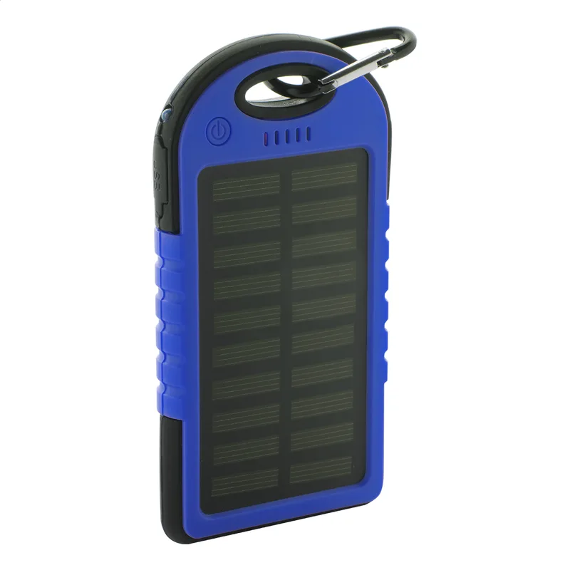Power Bank Ηλιακός με Φακό LED Durabank σε χρώμα Μπλε. Εταιρικά Διαφημιστικά Δώρα | PERFECT advertising