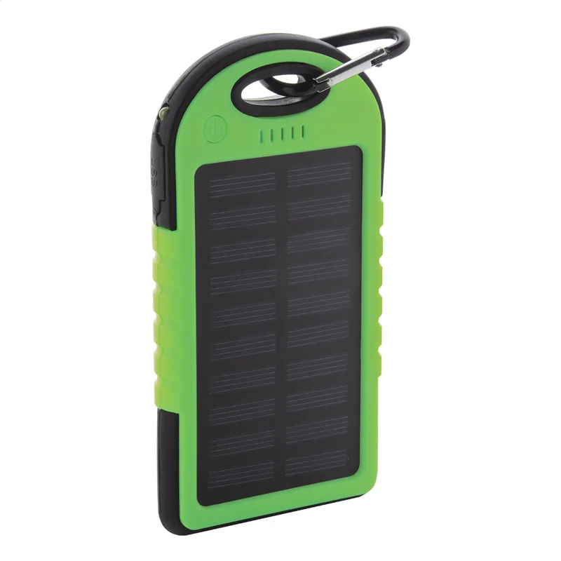 Power Bank Ηλιακός με Φακό LED Durabank σε χρώμα Πράσινο. Εταιρικά Διαφημιστικά Δώρα | PERFECT advertising