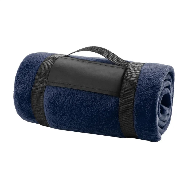 Κουβέρτα Fleece με Ιμάντα Μεταφοράς σε χρώμα Σκούρο Μπλε. Εταιρικά Διαφημιστικά Δώρα | PERFECT advertising