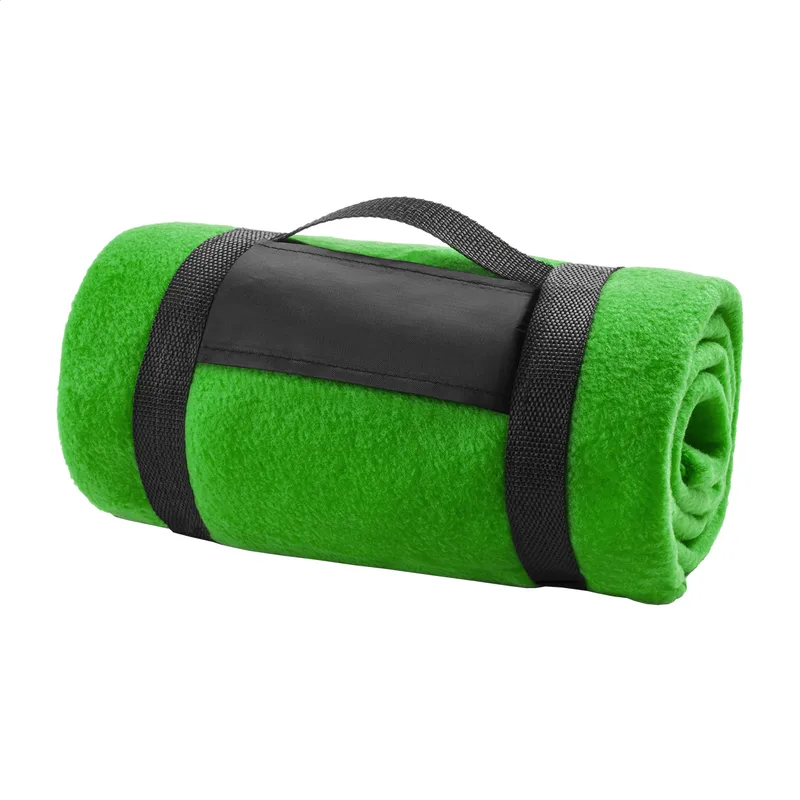 Κουβέρτα Fleece με Ιμάντα Μεταφοράς σε χρώμα Πράσινο. Εταιρικά Διαφημιστικά Δώρα | PERFECT advertising