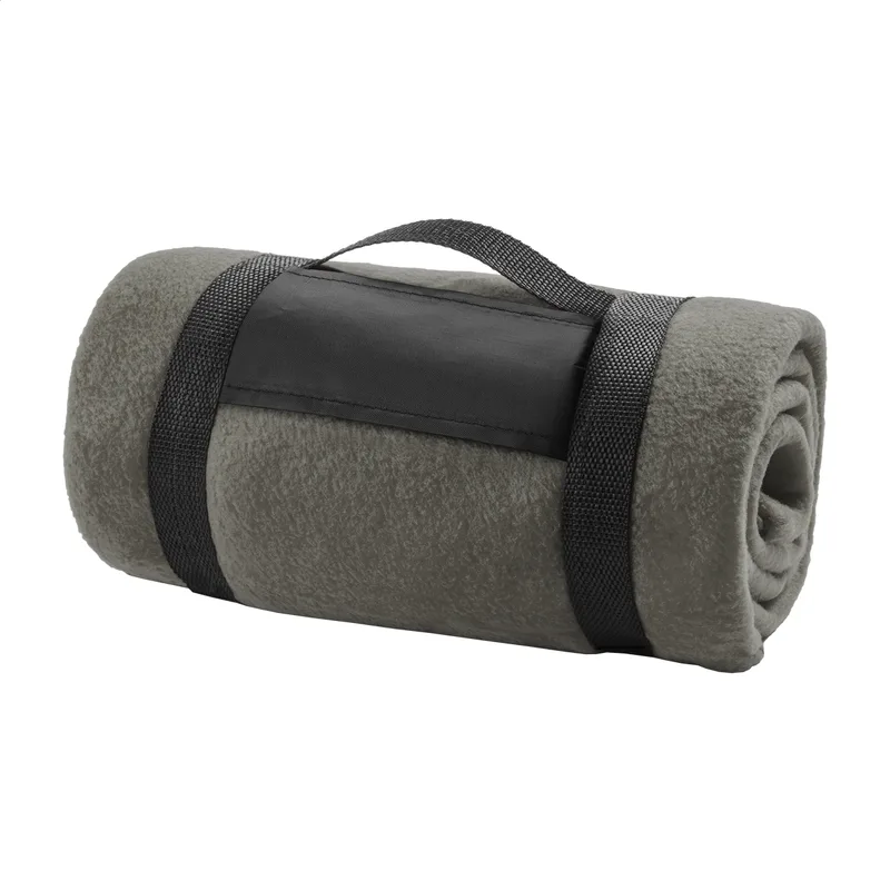Κουβέρτα Fleece με Ιμάντα Μεταφοράς σε χρώμα Γκρι Τέφρας. Εταιρικά Διαφημιστικά Δώρα | PERFECT advertising