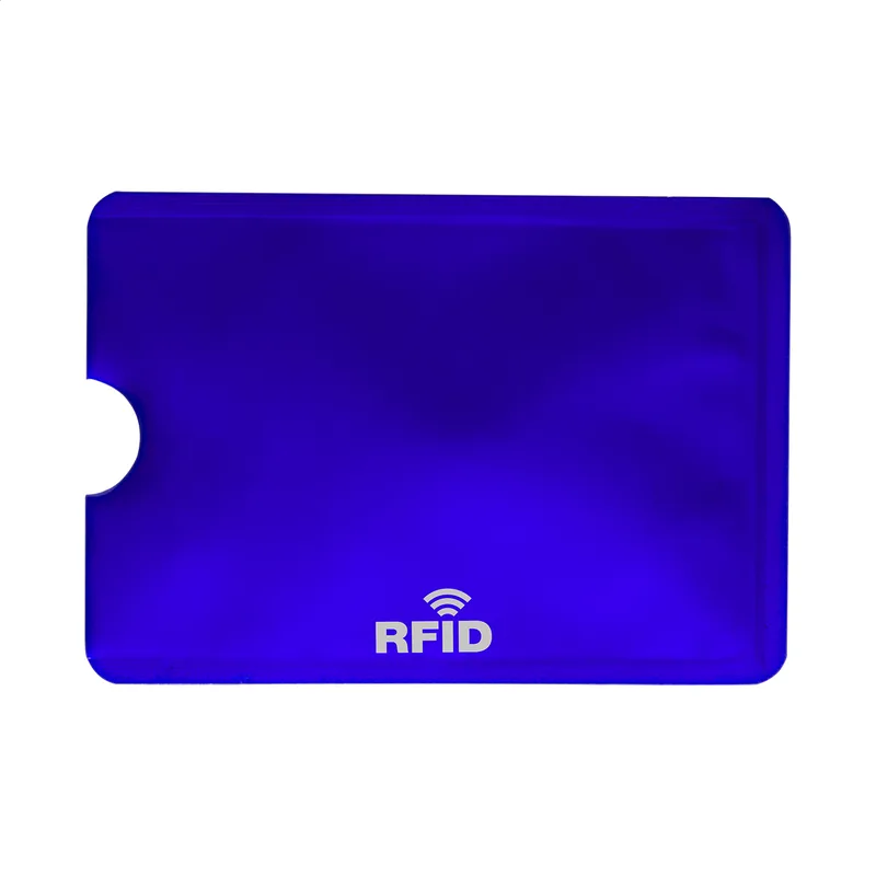 Θήκη Καρτών Αλουμινίου με Προστασία RFID Allux σε χρώμα Μπλε. Εταιρικά Διαφημιστικά Δώρα | PERFECT advertising