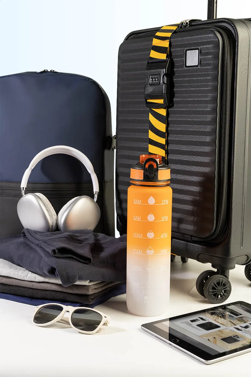 Μπουκάλι RPET Motivational 1000ml σε χρώμα Πορτοκαλί. Εταιρικά Διαφημιστικά Δώρα | PERFECT advertising