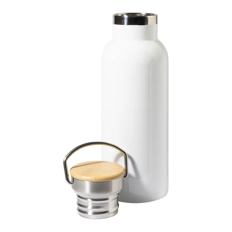 Μπουκάλι Θερμός 500ml με Καπάκι Μπαμπού. Εκτύπωση Λογοτύπου 360° σε Εταιρικά Δώρα | PERFECT advertising