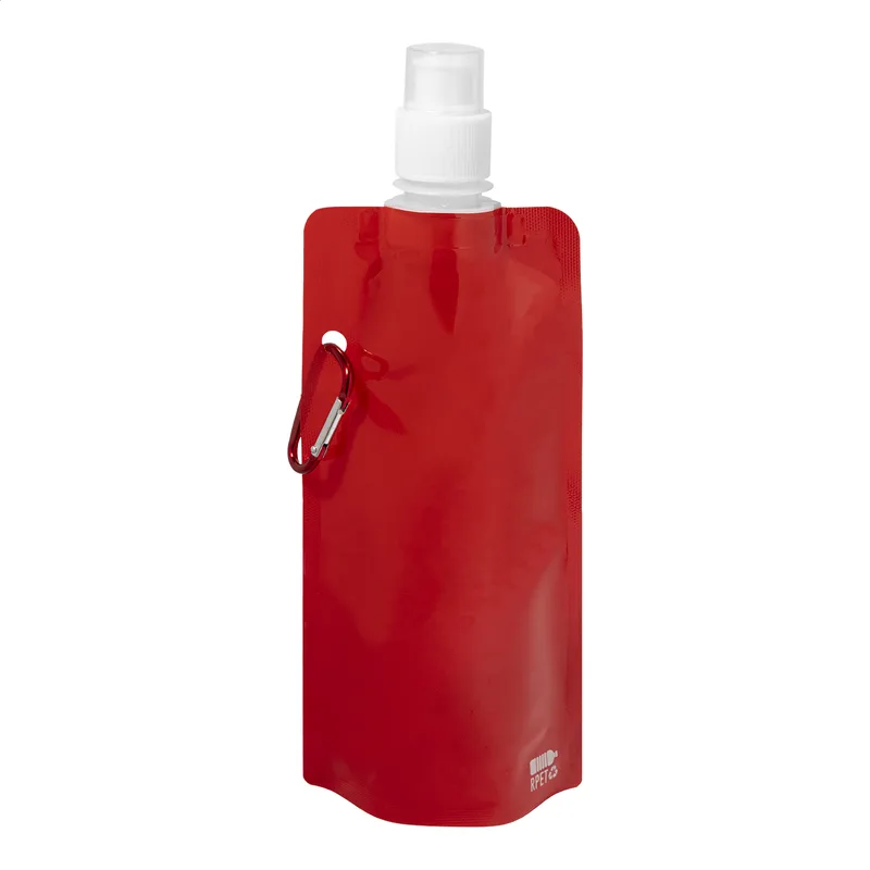 Πτυσσόμενο Μπουκάλι RPET με Καραμπίνερ 500ml σε χρώμα Κόκκινο. Εταιρικά Διαφημιστικά Δώρα | PERFECT advertising