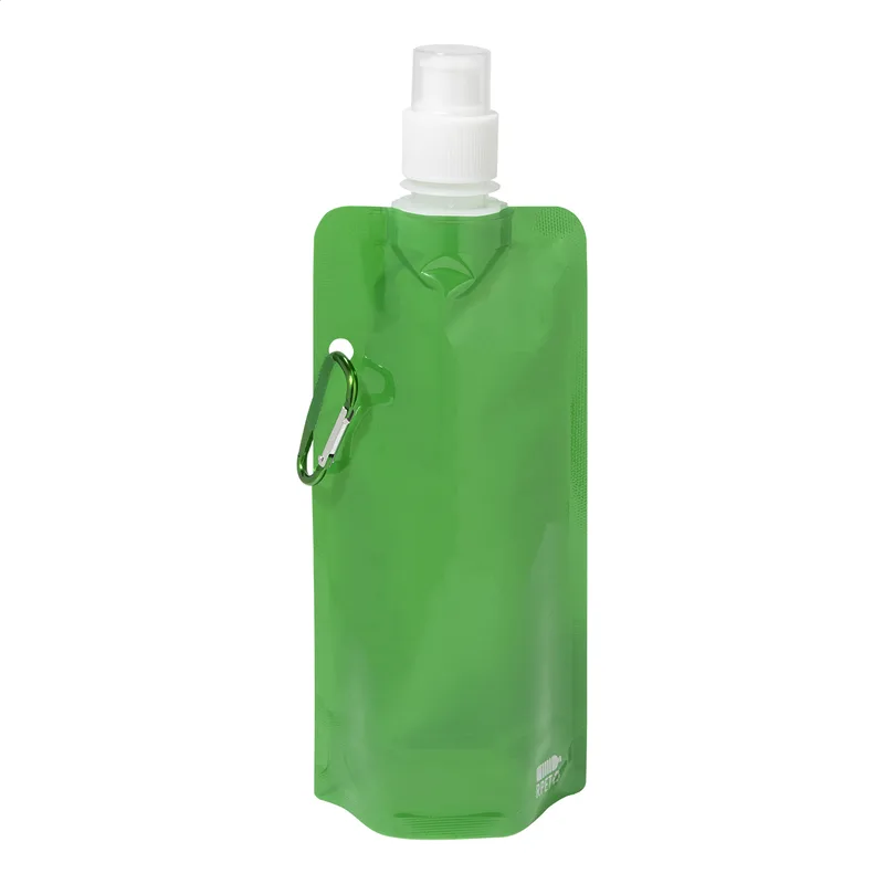 Πτυσσόμενο Μπουκάλι RPET με Καραμπίνερ 500ml σε χρώμα Πράσινο. Εταιρικά Διαφημιστικά Δώρα | PERFECT advertising