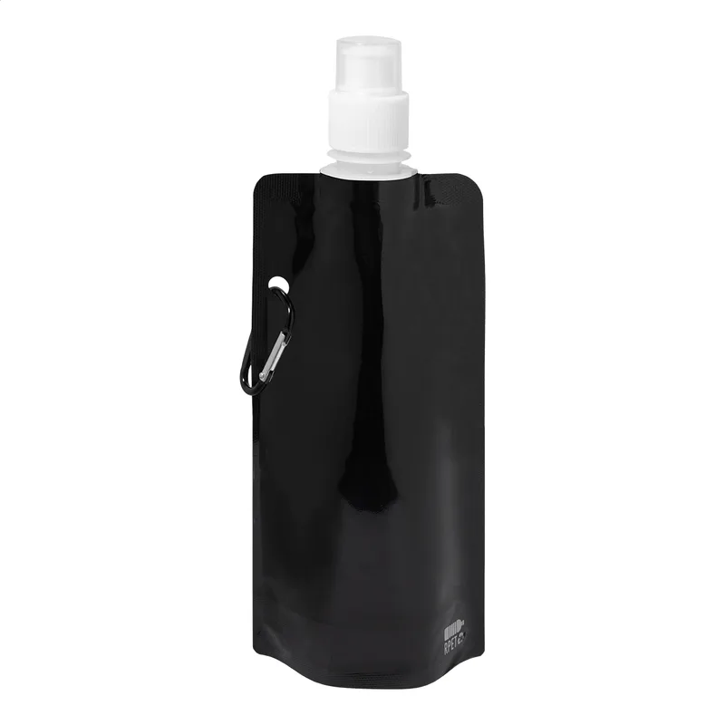 Πτυσσόμενο Μπουκάλι RPET με Καραμπίνερ 500ml σε χρώμα Μαύρο. Εταιρικά Διαφημιστικά Δώρα | PERFECT advertising