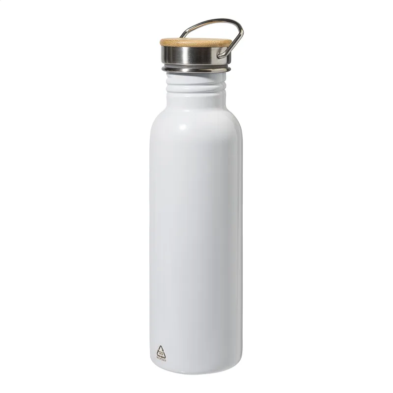 Μπουκάλι Ανοξείδωτου Χάλυβα 750ml με Φυσικό Καπάκι Μπαμπού. Εκτύπωση Λογοτύπου σε Οικολογικά Δώρα | PERFECT advertising