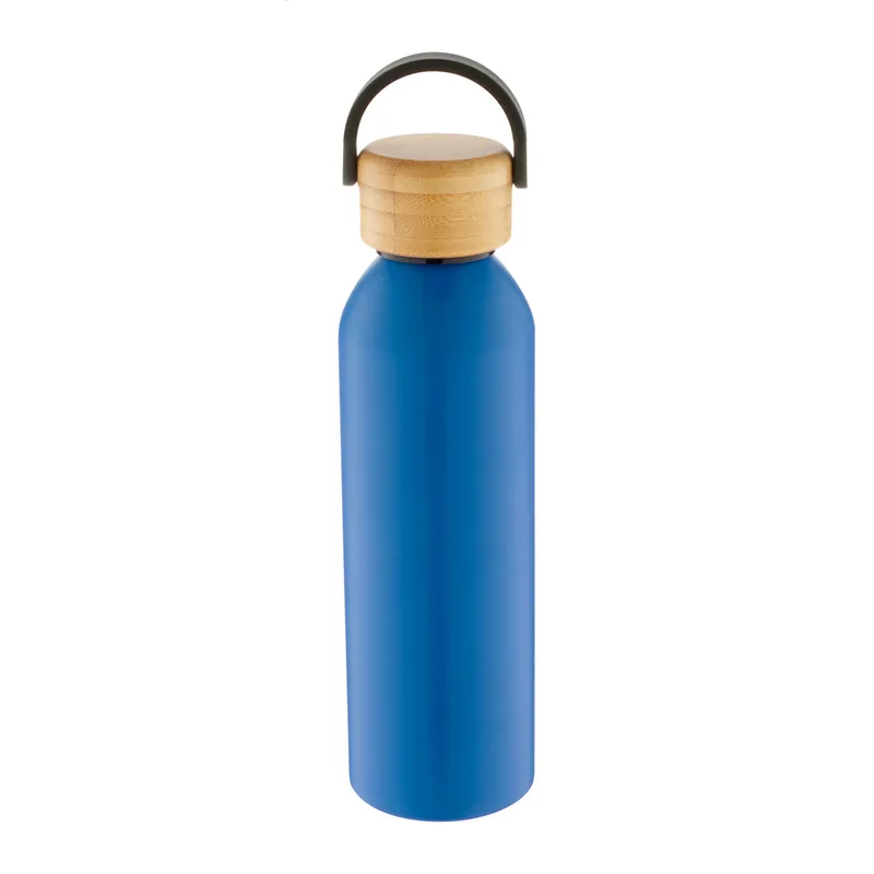 Μπουκάλι Αλουμινίου με Καπάκι Μπαμπού 600ml Zoboo σε χρώμα Μπλε. Εταιρικά Διαφημιστικά Δώρα | PERFECT advertising