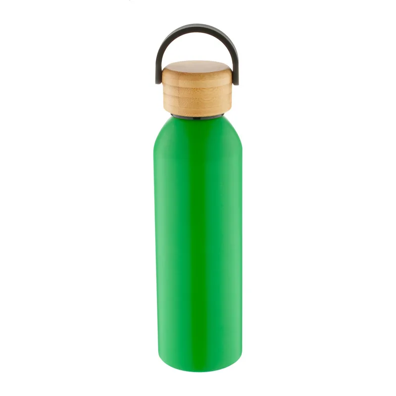 Μπουκάλι Αλουμινίου με Καπάκι Μπαμπού 600ml Zoboo σε χρώμα Πράσινο. Εταιρικά Διαφημιστικά Δώρα | PERFECT advertising